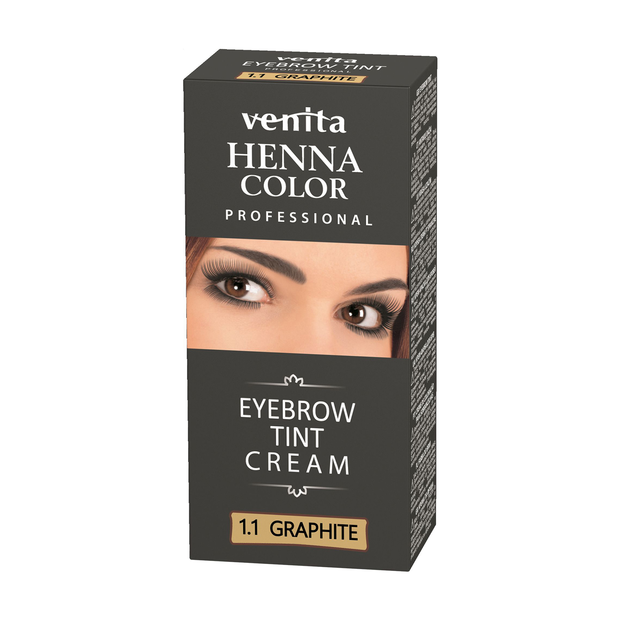 Крем-фарба для брів Venita Professional Henna Color Eyebrow Tint Cream 1.1 Graphite, 2*15 г