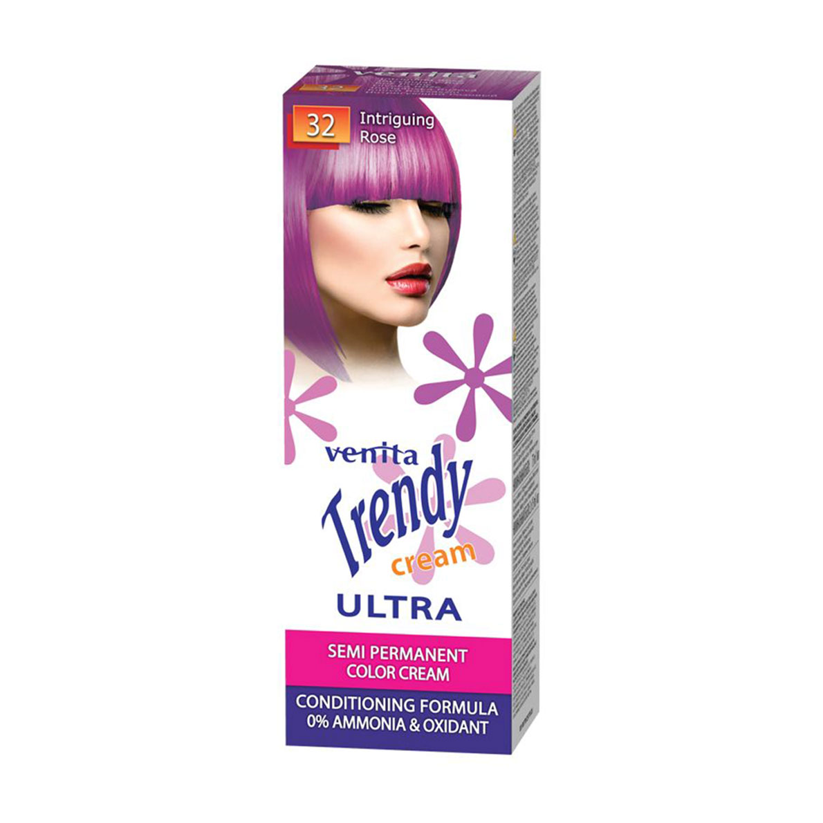 Відтінкова крем-фарба для волосся Venita Trendy Semi Permanent Color Cream 32 Інтригуючий фіолетово-рожевий, 105 мл
